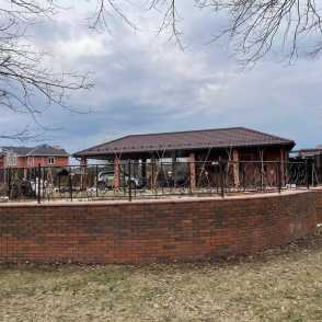 Ковано-кирпичный забор 25