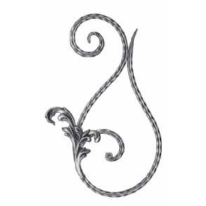 Кованый вензель, завиток арт. 208 разм. 28x43