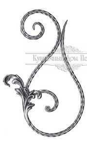 Кованый вензель, завиток арт. 208 разм. 28x43