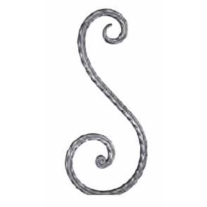 Кованый вензель, завиток арт. 264 разм. 33,5x14,5