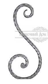 Кованый вензель, завиток арт. 264 разм. 33,5x14,5