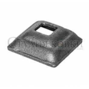 Стальное основание балясины, подпятник арт. SK34.04.1 разм. отв.12 кв.40 (3мм)