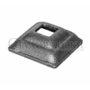 Стальное основание балясины, подпятник арт. SK34.04.2 разм. отв.14 кв.40 (3мм)