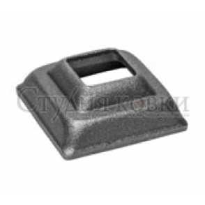 Стальное основание балясины, подпятник арт. SK34.06.6 разм. отв.25 кв.60 (3мм)