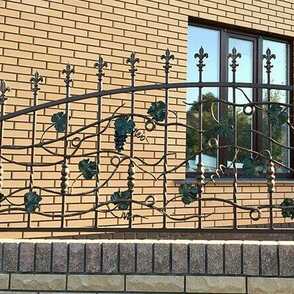 Ковано-кирпичный забор 17