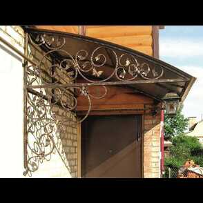 Угловой кованый козырек 64