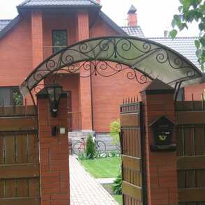 Кованый козырек для калитки 83