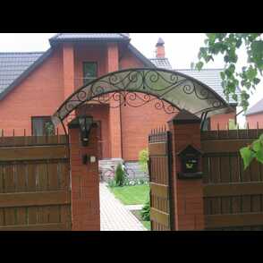 Кованый козырек для калитки 83