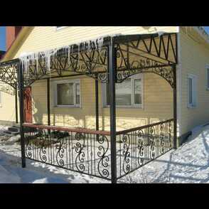 Кованый навес для террасы 13
