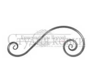 Кованый завиток, вензель S арт. SK43.15 разм. 615x247