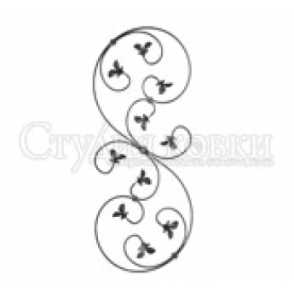 Кованая декоративная панель, розетка арт. SK53.01 разм. 860x340