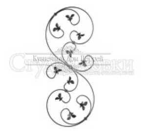 Кованая декоративная панель, розетка арт. SK53.01 разм. 860x340