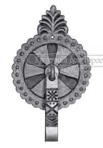 Кованая дверная ударная ручка арт. 663 разм. 19x33