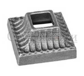 Стальное основание балясины, подпятник арт. SK72.50.17 разм. отв.17 кв.50