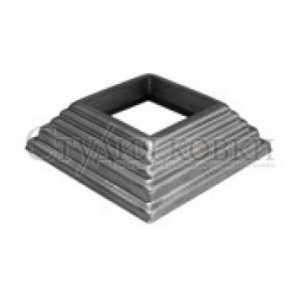 Стальное основание балясины, подпятник арт. SK74.100.50 разм. отв.50 кв.100 (1мм)