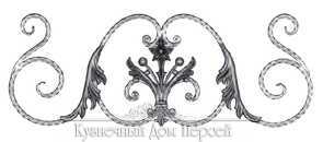 Кованые навершия на забор, ворота  арт. 960 разм. 80x30