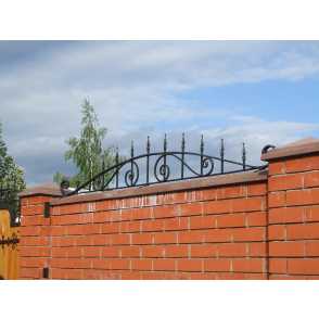 Кованый кирпичный забор 8