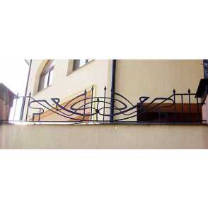 Кованый кирпичный забор 9