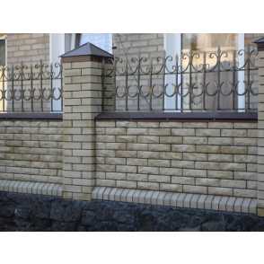 Кованый кирпичный забор 12