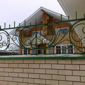 Кованый кирпичный забор 17