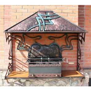 Кованый мангал с крышей 8