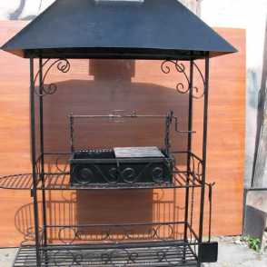 Кованый мангал с крышей 10