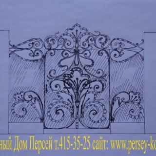 Эскиз калитки художественная ковка Эскиз калитки художественная ковка